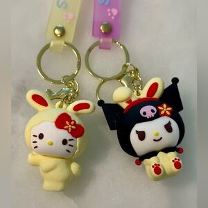 Easter Hello Kitty and Kuromi Keychain Bundle